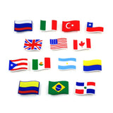 1/30PCS National Flag Shoe Charms Australia USA Brazil Flag Shoe Accessories fit Clog Buckle Shoe Decoration Tote Bag Pendant