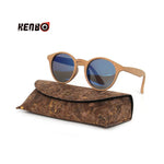 Kenbo High Quality Oval Wood Bamboo Grain Polarized Sunglasses With Case Fashion Women Man Shades Wooden Sunglasses Gafas De Sol