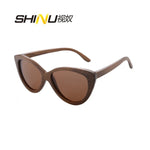 SHINU Women Sunglasses Bamboo Sun Glasses Polarized sunglasses women UV400 Protection sunglasses Catye brand desiger eyeglasses