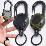 1/2pcs Steel Wire Rope Retractable Pull Reel Carabiner Key Chains Buckle Spring Key Holder Outdoor Sporty Keychain Multiple Tool