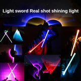 new 80/66cm Lightsaber Dueling RGB Laser Sword Toys Light Saber 7 Colors Kids Force FX FOC Blaster Toys Jedi Laser Sword Gift 2P