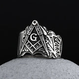 2024 New Wholesale Price  Men Freemason Ring 316L Stainless Steel Masonic Symbol Rings Freemasonry Jewelry