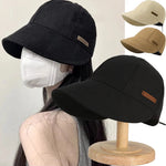 Women's Foldable Sunhat Summer Outdoor Beach Fisherman Hat Sunscreen UV Protection Cap Adjustable Cotton Wide Brim Bucket Caps