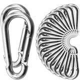 1-12PCS Multifunctional Stainless Steel Carabiner with Clip Large  Climbing Hook Buckle Key Ring Key Chain Travel Tools