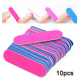 10pcs Nail Art Files Nail Buffer Sandpaper Nail Polish 3 Nail Color Bar Tools Pedicure Available Manicure Tool O3R1