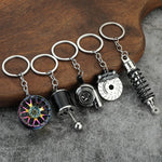 1Pc Car Speed Gearbox Gear Head Keychain Key Chains Simulation Auto Parts Model Pendant Alloy Keyring Key Ring Chain for Gift