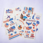 10 Sheets Independence Day USA July 4th Temporary Tattoo Stickers American Flag Tattoo for Independence Day Party Decoration