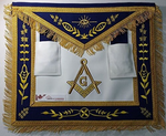 Masonic Master Mason Apron Navy Blue Gold Compass Square G & Fringe-10CODE