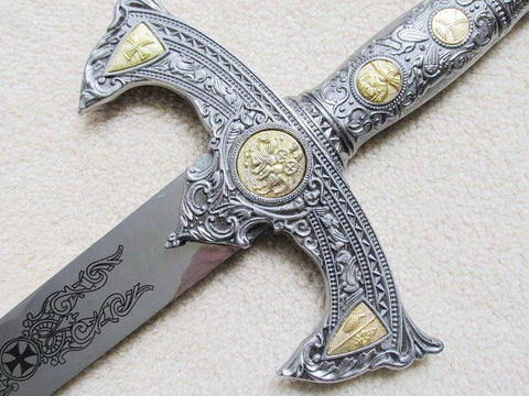 12th Century Espada Knights Templar Sword W/ Plaque 48" - Zest4Canada 