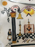 18th Century Inspired Hand-Painted Masonic Lambskin Apron - Zest4Canada 