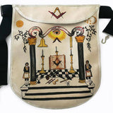 18th Century Inspired Hand-Painted Masonic Lambskin Apron - Zest4Canada 