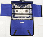 Masonic Master Mason G Silver Navy Blue Apron with Special Features Case - Zest4Canada 