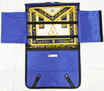 Masonic Apron Past Master Navy Blue Golden Embroidery & Fringe with Special Features Case - Zest4Canada 