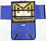 Masonic Apron Past Master Navy Blue Golden Embroidery & Fringe with Special Features Case - Zest4Canada 