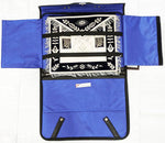 Masonic Apron Past Master Navy Blue Hand Embroidery Silver Fringe & Special Features Case - Zest4Canada 