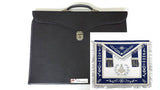 Masonic Master Mason G Silver Navy Blue Apron with Special Features Case - Zest4Canada 