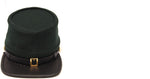 Civil War Union Green Leather Peak Berdans Sharpshooters Kepi, Plain Green Kepi