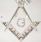 MASONIC MASTER MASON HAND EMBROIDERED PURPLE G SILVER BULLION & FRINGE APRON - Zest4Canada 