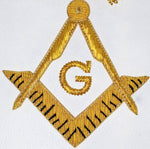 MASONIC MASTER MASON HAND EMBROIDERED PURPLE G GOLDEN BULLION & FRINGE APRON - Zest4Canada 