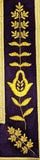 MASONIC MASTER MASON HAND EMBROIDERED PURPLE G GOLDEN BULLION & FRINGE APRON - Zest4Canada 