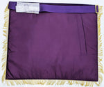 MASONIC MASTER MASON HAND EMBROIDERED PURPLE G GOLDEN BULLION & FRINGE APRON - Zest4Canada 