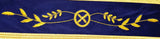 MASONIC MASTER MASON HAND EMBROIDERED ROYAL BLUE G GOLDEN BULLION & FRINGE APRON - Zest4Canada 