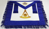 Masonic Hand Embroidered Blue Lodge Past Master Apron With Gold Bullion & Blue Fringe - 10CODE