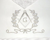 Hand Embroidered Masonic Master Mason Apron White Silver Bullion Wire Made - Zest4Canada 