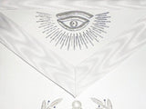 Hand Embroidered Masonic Master Mason Apron White Silver Bullion Wire Made - Zest4Canada 