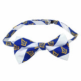 High Quality 100% Silk Masonic Bow Tie White and Blue - Zest4Canada 