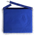 Junior Deacon Blue Lodge Officer Apron - Navy Blue Velvet With Silver Side Tabs