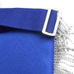 Junior Deacon Blue Lodge Officer Apron - Navy Blue Velvet With Silver Side Tabs