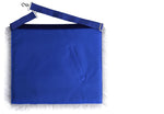 MASONIC JUNIOR STEWARD BLUE LODGE OFFICER APRON - NAVY BLUE WITH SILVER SIDE TABS