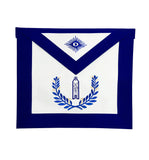 Junior Warden Blue Lodge Officer Apron - Royal Blue Wreath Embroidery