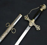 KNIGHTS TEMPLAR COMMANDERY SWORD - BRASS GOLD 38"