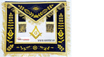 Blue Lodge Masonic Master Mason Hand Embroidered Royal Blue G Golden Bullion & Fringe Apron