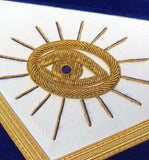 Masonic Past Master Hand Embroidered Apron Gold Embroidery Blue Velvet - Zest4Canada 