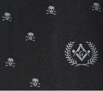 Masonic Regalia Freemason Tie with Skull Bone and Square Compass G