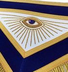 Masonic Apron Master Mason Gold Hand Embroidered square compass with G Blue - Zest4Canada 