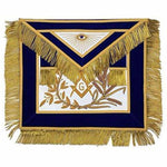 Masonic Apron Master Mason Gold Hand Embroidered square compass with G Blue - Zest4Canada 