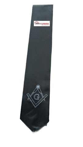 Masonic Square compass and G Black Tie