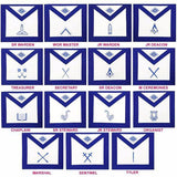 Masonic Blue Lodge Officers Aprons- Set of 15 Aprons - Zest4Canada 