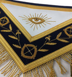 Masonic Hand Embroidered Past Master Apron Navy Blue Gold  & Special Feature Case - Zest4Canada 