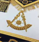 Masonic Hand Embroidered Past Master Apron Navy Blue Gold  & Special Feature Case - Zest4Canada 