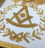 Masonic Blue Lodge Past Master Gold Handmade Embroidery Apron Purple Velvet - 10Code