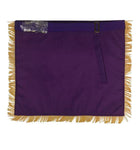 Masonic Blue Lodge Past Master Gold Handmade Embroidery Apron Purple Velvet - 10Code