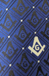 Necktie Masonic Polkodot Blue Master Mason Square Compass Necktie Freemason Fraternity