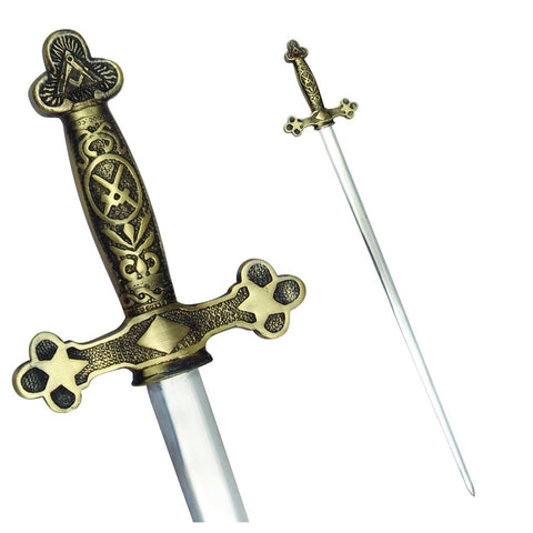Masonic Ceremonial Sword Square Compass Cross Swords + Free Case - Zest4Canada 