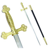 Masonic Ceremonial Sword Square Compass Gold Hilt + Free Case - Zest4Canada 