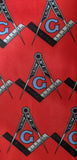 Masonic Freemason Red Craft Multi G Square Compass Necktie